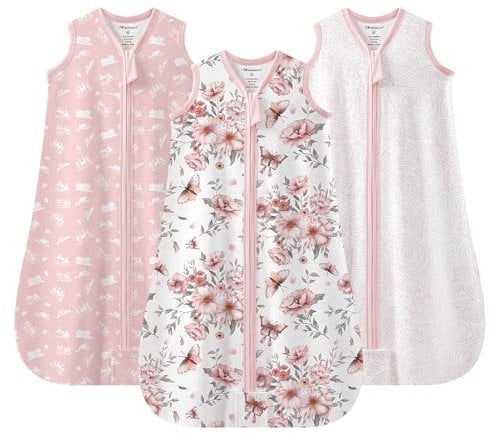 Mosebears Gigoteuse d'été pour bébé 0,5 tog en 100% Coton Gigoteuse Respirante pour bébé (Rose, L(12-18 Mois))