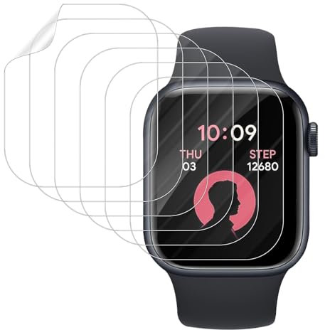 6 Pièces Film TPU Protection Écran pour Apple Watch 40mm SE (2022/2020)/Series 6 5 4, Protecteur Écran Ultra Mince Transparent HD Résistant aux Rayures Facile à Installer Sensibilité Tactile Préservée