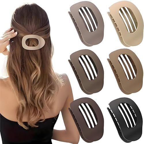 6 Stück Haarklammern für Damen,Entenschnabel Haarspange,Flat Claw Clip,Flache Haarklammern,Haarspangen Damen,Haarklammer,Französisches Haarspangen Damen,Haarspange Flach Dünnes Haar