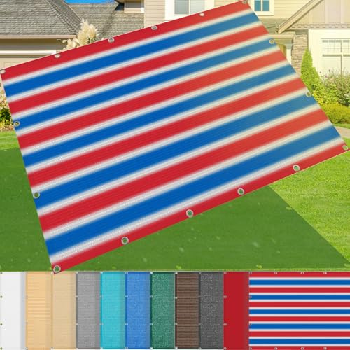 Premium 6 m x 9 m Schattennetz – 185 g/m² HDPE Markise mit Ösen 95% UV- & Sonnenschutz für Innenhöfe, Gewächshäuser, Schwimmbäder & Gärten – Streifendesign