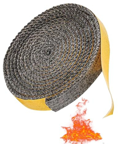 Hitzebeständig Dichtungsbänder Selbstklebend Dichtband - Professionelles Ofendichtband 2.5m für Kamin Dichtband, Kamindichtung, Ofenrohr Dichtung, Kamintür, Scheibendichtung(3mm x 10mm x 2.5m)