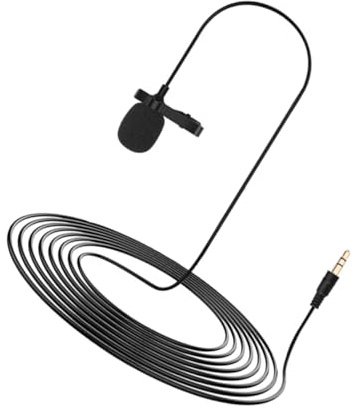 LABRIMP Lavalier Mikrofon mit Klinke Kompatibel für DJI Pocket Ansteckmikrofon mit Breitem Frequenzbereich Klarer Klang für Konferenzen und Gimbal kameras