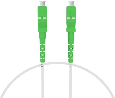 nexinex - 0,5m weißes Glasfaserkabel SC/APC auf SC/APC Patchkabel | LWL Simplex Singlemode OS2 FTTH Glasfaser Lichtwellenleiter Kabel