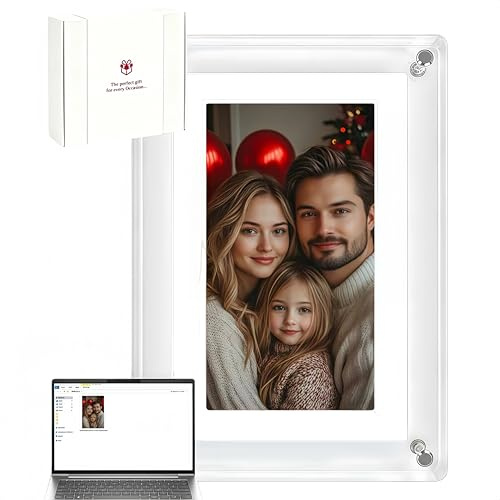 Acryl-Digitaler Bilderrahmen 5 Zoll, 4G-Speicher Elektronischer Bilderrahmen – 360°-Autodrehung, USB-C, digital Frame & digital Picture Frame.
