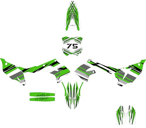 DualColorStampe Grafik-Kit kompatibel mit Kawasaki KX 250 (2021-2023) KXF 250, komplette professionelle Motocross-Aufkleber, Grün, Aufkleber KXF 250 M0345
