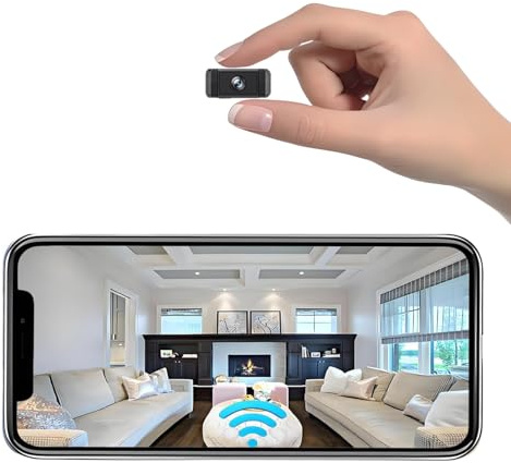 ESTABA Mini Kamera, WLAN Überwachungskamera Innen | WiFi Live Übertragung Handy APP, Bewegungssensor, Lange Batterielaufzeit, Cloud-Speicher, Nachtsicht