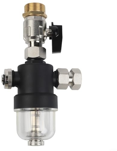 ZWEquipint Filtro magnetico per caldaia per riscaldamento centralizzato e sistemi a pavimento, separatore di fanghi filettati DN20/DN25 con rete in acciaio inossidabile, purificatore d'acqua a parete