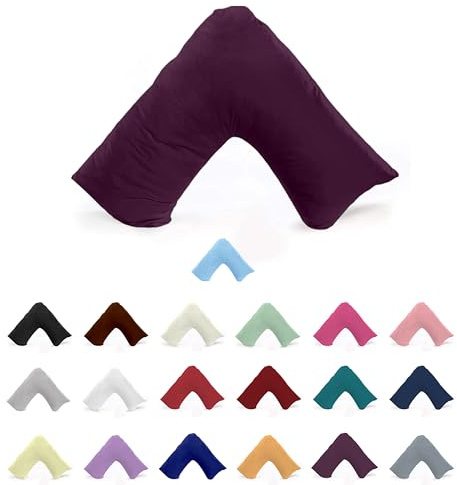 EGYPTO Orthopaedic V Shaped Pillow Nursing Pregnancy Back Support Cases (Plum)