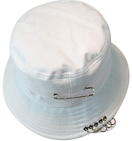 Belsen Damen Stift Reifen Sonnenhut Bucket Hat Fischerhüte Strand Hut Mütze (weiß)