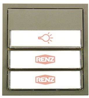 RENZ Tastenmodul mit 1 Lichttaster + 2 Klingeltaster-Graualuminium (RAL 9007) 97-9-85275