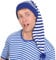 NET TOYS Gestreifte Schlafmütze für Damen & Herren | Blau-Weiß | Verträumte Unisex-Kopfbedeckung Schnarchnase geeignet für Nachthemdenball & Karneval