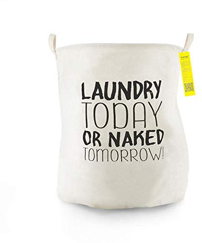 LYLEQ Wäschekörbe, faltbar, Baumwolle und Leinen, wasserfest, Wäsche-Aufbewahrung, für Zuhause, Wäsche und Schmutzwäsche, Laundry Today Or Naked Tomorrow!, 40 * 50cm