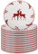 Christmas Dinner Plate Set of 12 Reindeer Stag Print Festive Tableware Stoneware Dinner Plates White Dinner Set