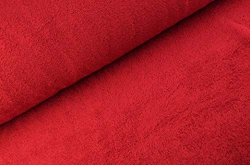 Frottee Stoffe beidseitig ab 0,25 m - Breite 150 cm - 525g/m schwer - Meterware (Rot)