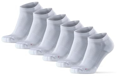 DANISH ENDURANCE Kurze Laufsocken, 3 & 5 Paar Sommer Sportsocken, Schweißableitend, Unisex, für Damen & Herren, Weiß, 39-42