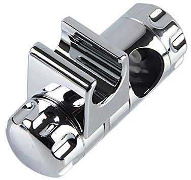 Duschkopfhalter, 1 Stück, verstellbare ABS-Ersatz-Handbrausehalterung, Duschstange, Schieberklemme, Halterung, verchromt (25 mm)
