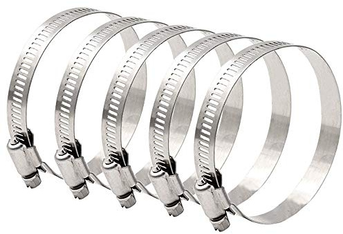 ETOPARS 5 Stück 4 Zoll Schlauchschellen Einstellbare Rohrschellen 78-106mm Verstellbare Edelstahl Schlauchklemmen für Auto Befestigung von Schläuchen