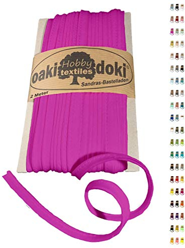 Sandras-Bastelladen Oaki Doki Paspelband/Biesenband Tricot de Luxe Jersey 2m Ø 3mm 017-Pink