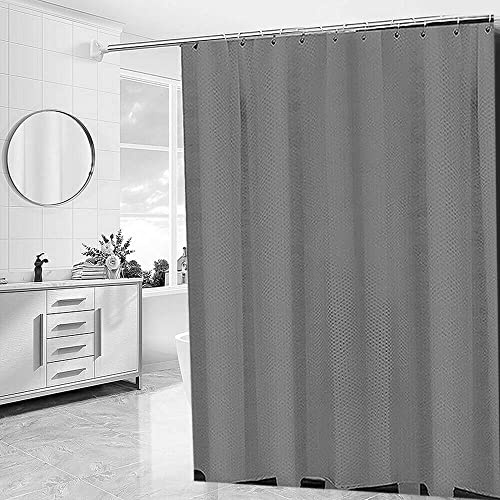 Householdfurnishing Super Quality Waterproof Polyester bathroom Shower Curtains with hook (Grey, 180x180cm)