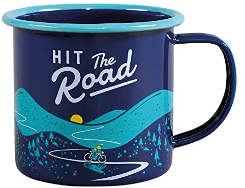 Gentlemen's Hardware Enamel Mug/Camping Mug, 11-Ounce (Blue) Hit The Road, Navy