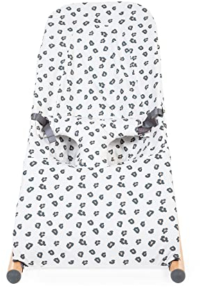 CHILDHOME; Schutzhülle kompatibel mit Babywippe Evolux; 100% Baumwolle; leicht anzuziehen; weich; griffig; Leopardenmuster