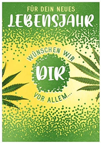 bentino MUSIK Geburtstagskarte Kiff-Ziege mit LICHTEFFEKT, lustige Glückwunschkarte zum Geburtstag für alle stressbefreiten Aussteiger