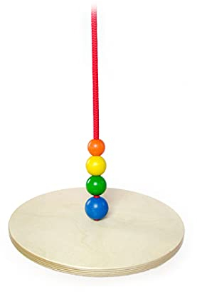 Hess Holzspielzeug 20003 - Teller-Schaukel aus Holz, handgefertigt, für Kinder ab 3 Jahren, Durchmesser ca. 30 cm, für Garten und Terrasse