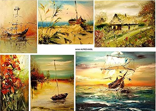 Zita`s Creative Reispapier A3 - Landschaft. Motiv-Strohseide, Strohseidenpapier, Decoupage Papier