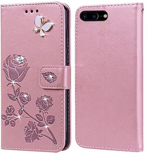 Phone Case for iphone 7 Plus/8 Plus with Kickstand,Card Slots,Silicone Bumper,Shockproof,Flip Wallet Leather Protective Cover for iphone 7 Plus/8 Plus(5.5'')
