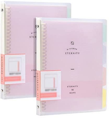 2 Stück A5 Spiral Dotted Notizbuch, PP Loseblatt Notebook Transluzenter mit Vierfarbigem Indexetikett