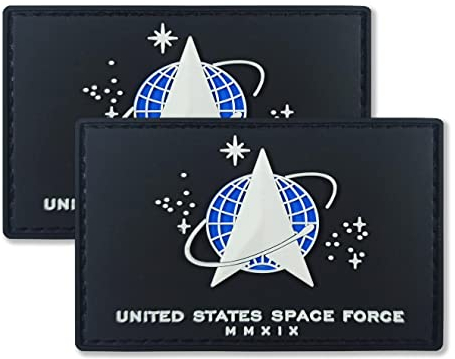 QQSD 2 Stück US Space Force Patch Militär Armee Flagge Patch für Rucksack Kappe Uniform Klettverschluss PVC Tactical Emblem Patch