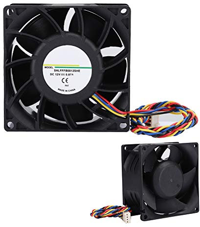 PUSOKEI CPU Cooler Fan, 8CM 12V Dual-Ball PWM 4-Wire Computer Chassis Cooling Fan with 4900RPM High Speed for Chassis Heat Dissipation/CPU Cooler