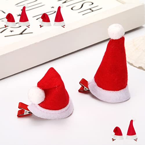 8 Stück klassisch Weihnachten Haarspangen,Weihnachtsmütze Haarspangen für Kinder/Mädchen/Damen/Weihnachten Party (zwei Stile)
