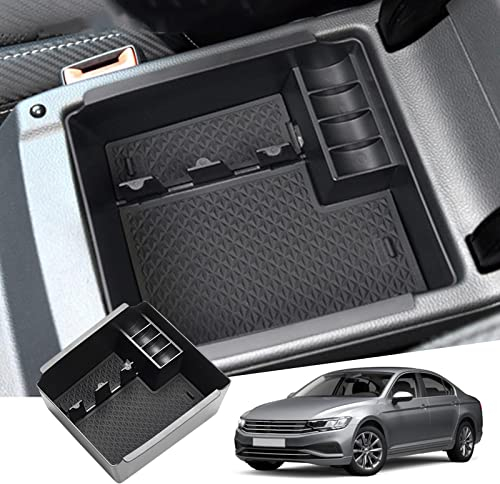 GAFAT Kompatibel mit VW Passat B8 Arteon 2 2016-2022 2023 Mittelkonsole Aufbewahrungsbox, Pasat Arteo-n 2022 Armlehne Organizer Tray Handschuhfach
