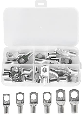 30 Pezzi Capicorda Elettrici,Terminali Elettrici a Crimpare16mm² 25mm² 35mm²,M8 M10,Capicorda Elettrici Occhiello Terminali ad Anello per Cavi per Batteria, Auto, Moto, Barche