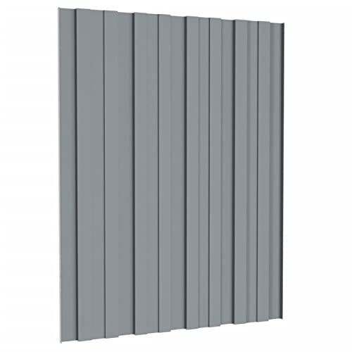 Tidyard Panel para Tejado Paneles de Techo de Metal Chapa Metálica para Tejado para Techo o Pared Acero Galvanizado Gris Antracita 36 uds 60x45 cm