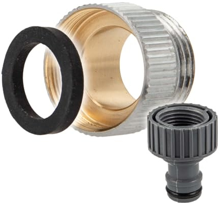 tecuro Aufnahme Adapter Übergangsstück M22 x 1 IG x 1/2 Zoll AG, Steckkupplung, MS hochglanzverchromt - 4699111-P