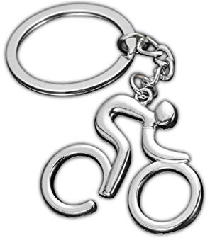 Porte-clés en métal argenté pour vélo, vélo, équitation, porte-clés élégant et populaire, taille M, autres pierres précieuses, conforme à l'image., M