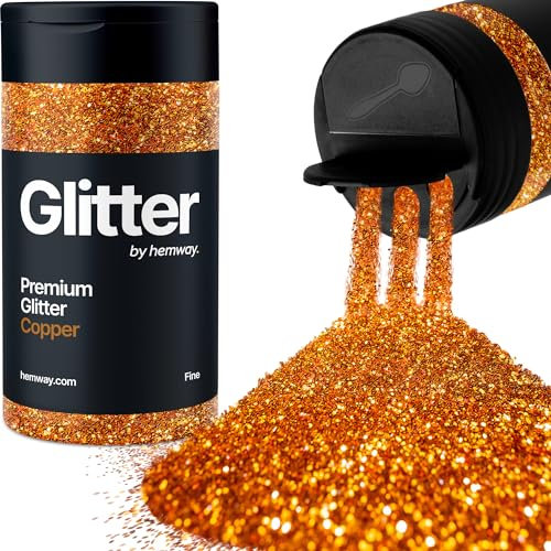 Hemway Premium Glitter Shaker - Copper | Fine Metallic Flake Sequins for Resin & Epoxy Crafts | Craft Supplies for Tumblers, Festival, Hair, Face, Body, Eye & Nail Art | 130 g