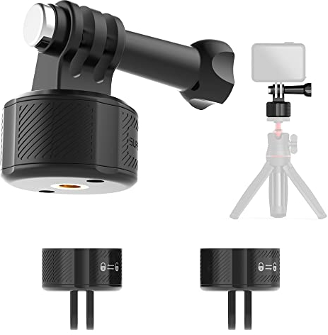 SUREWO Quick Release Base Mount Kit für Go Pro,Magnetische Saug & Swivel Lock Adapter Kompatibel mit GoPro Hero 13 12 11 10 9 8 7 6 5 Black,DJI Osmo Action 5 Pro/4/3,Crosstour/Campark/AkASO und mehr