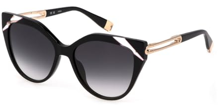 FURLA Sonnenbrille für Damen, schwarz (Shiny Black), 55/16/135