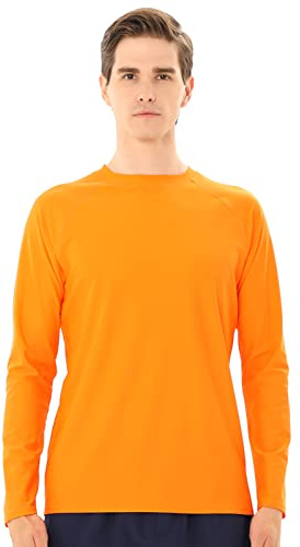 TIZAX Maglietta Anti UV a Manica Lunga Uomo Rash Guard Shirt Costume da Bagno UPF 50+ Protezione Solare Asciugatura Rapida