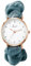 JewelryWe Damenuhr mit elastischem Armband, klassisch und einfach, analog, Quarz, Armband für Studenten, blau, Armband: