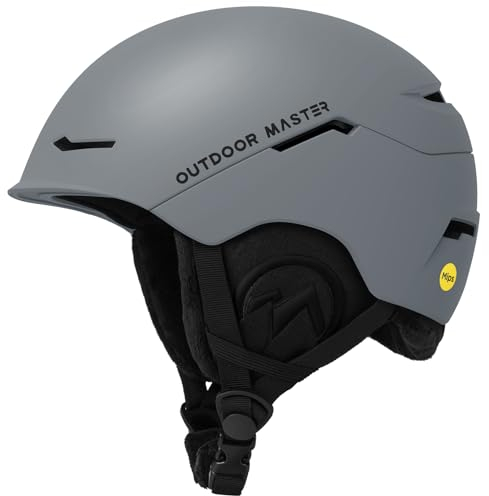OutdoorMaster ELK MIPS Skihelm - Schneesporthelm Snowboardhelm für Männer Frauen & Jugend(Mattes Grau,L)