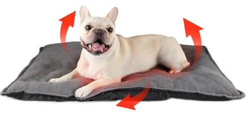 MORA PETS Self Heating Dog Bed Heated Cat Blanket Warming Cat Bed Large Heat Pet Mat Thermal Dog Bed Mat Blanket with Removable Cover 89 x 58cm