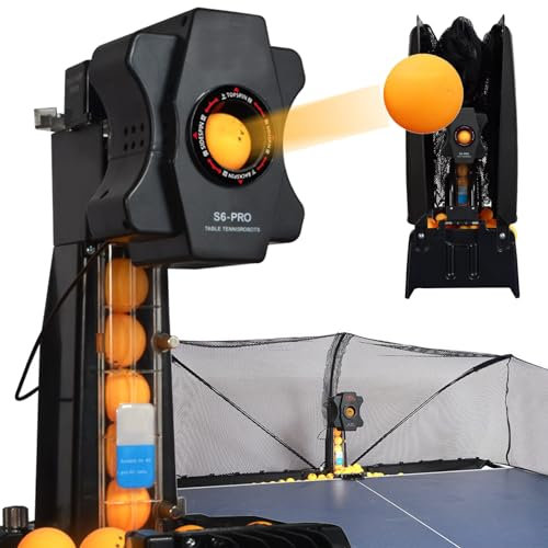 XDLYWUZIQ Automatischer Tischtennisroboter, Tischtennisball-Zugmaschine, Leistungsstarker Bürstenloser Motor, Tischtennismaschine Mit Mehreren Gängen, Perfekt Für Anfänger Und Profispieler,style3