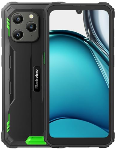 Blackview IP68 Rugged Mobile Phone BV5300 Plus, 16GB+128GB(1TB Extension), 3 Card Slot, ArcSoft® 13MP+8MP, Android 13 DUAL SIM Waterproof Smartphone Unlocked, 6.1'' HD+, 6580mAh Battery, NFC Green