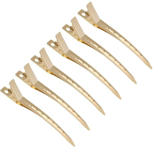 Haarclips Damen 24 Stück, Entebill Haarspange 3,5 Zoll, Metall Haarklammern Friseurbedarf, Haarclips Locken Fixieren mit Löchern, Alligator Curl haarklippse für Haarverlängerungen (Gold)