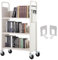 VEVOR Bibliothekswagen 790x385x1250mm Abräumwagen 3 Regale Bücherwagen Kohlenstoffstahl + kaltgewalzte Stahlplatte Servierwagen 150kg Gewichtskapazität (50kg pro Regal) inkl. 2 Buchstützen Weiß
