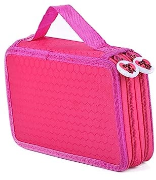 Gogogmee Funktionales Slot Buntstiftetui Mit Fächern Praktische Stiftetasche Für Buntstifte Aquarellstifte Und Gewöhnliche Bleistifte Rosarot Für Künstler Und Schüler